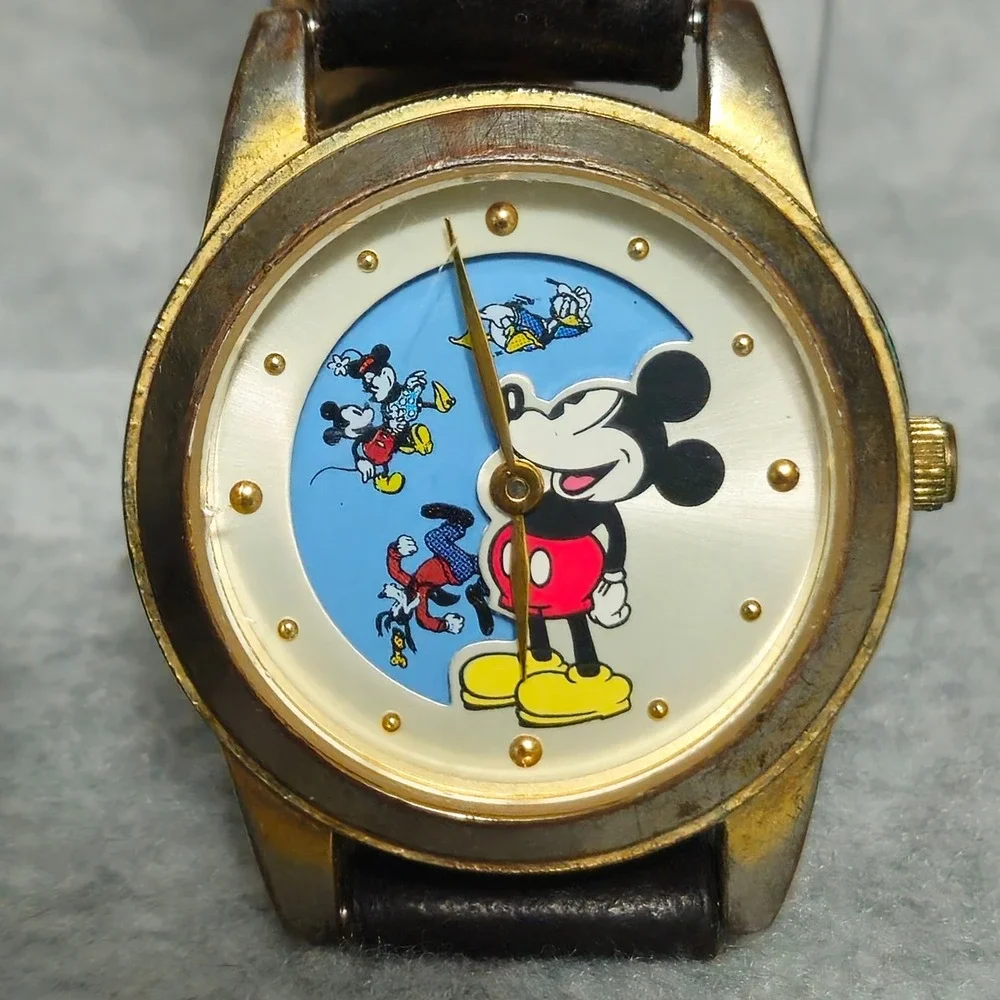 Lot of 3 Vintage Mickey Mouse And Disney‎ Watches-Walt Disney 1 For Parts 2 Work